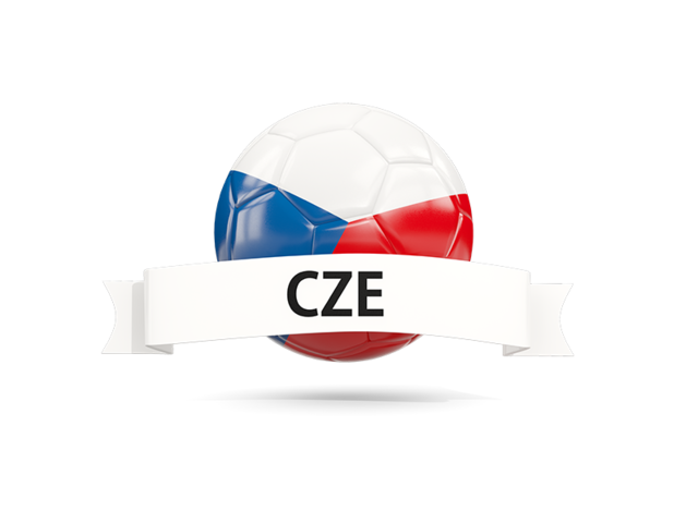 Football with flag and banner. Download flag icon of Czech Republic at PNG format