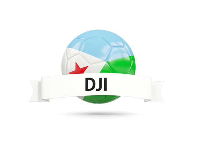Football with flag and banner. Download flag icon of Djibouti at PNG format