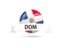 Dominican Republic. Football with flag and banner. Download icon.