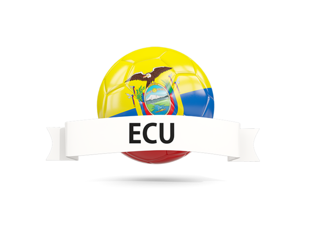 Football with flag and banner. Download flag icon of Ecuador at PNG format