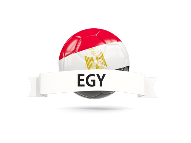 Football with flag and banner. Download flag icon of Egypt at PNG format