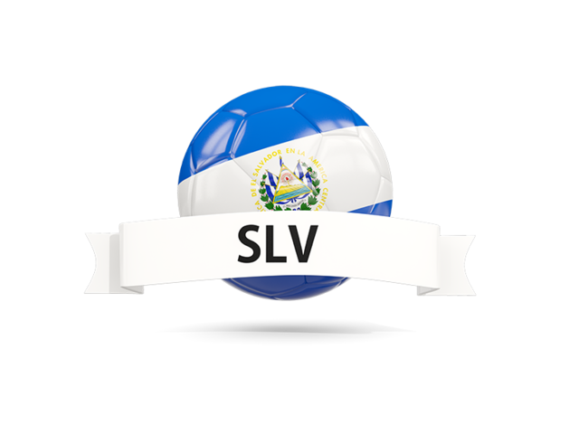 Football with flag and banner. Download flag icon of El Salvador at PNG format