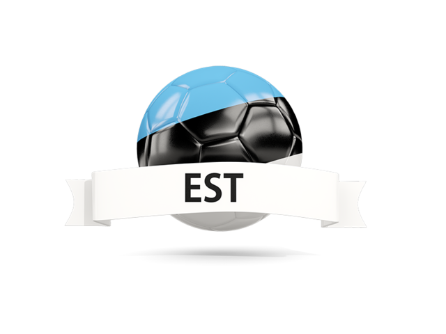 Football with flag and banner. Download flag icon of Estonia at PNG format