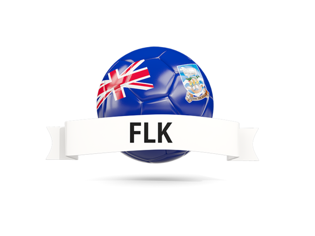 Football with flag and banner. Download flag icon of Falkland Islands at PNG format