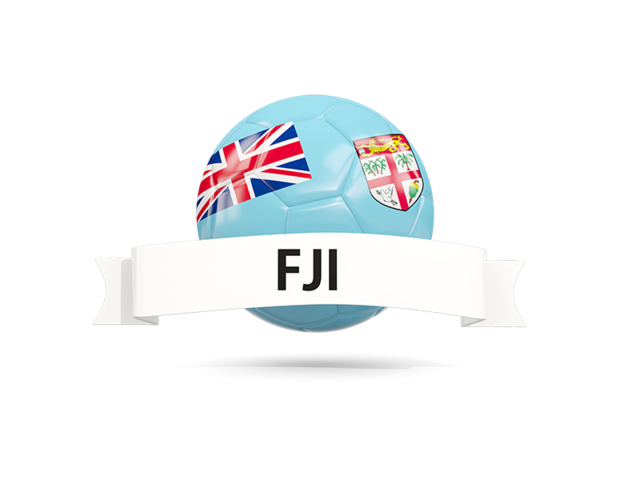 Football with flag and banner. Download flag icon of Fiji at PNG format