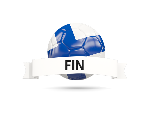 Football with flag and banner. Download flag icon of Finland at PNG format