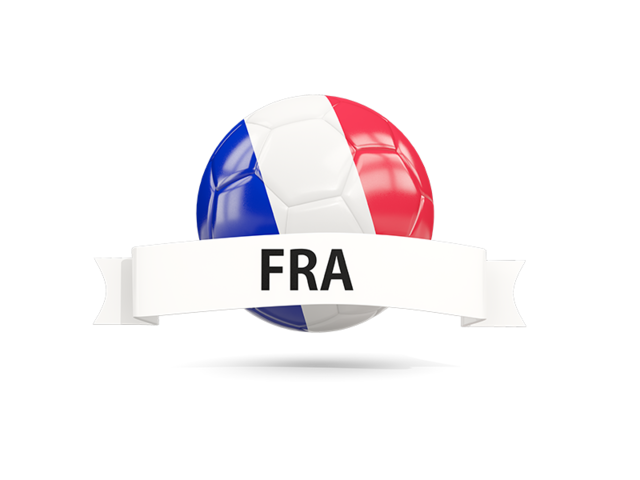 Football with flag and banner. Download flag icon of France at PNG format