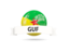 French Guiana. Football with flag and banner. Download icon.