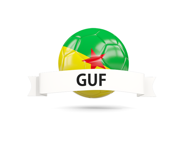 Football with flag and banner. Download flag icon of French Guiana at PNG format