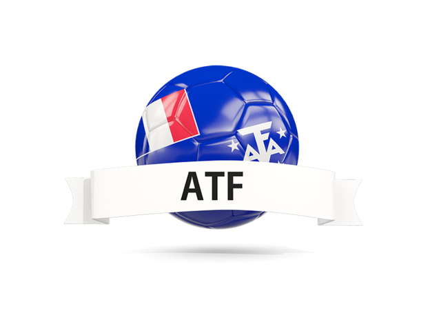 Football with flag and banner. Download flag icon of French Southern and Antarctic Lands at PNG format