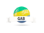 Gabon. Football with flag and banner. Download icon.