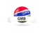 Gambia. Football with flag and banner. Download icon.