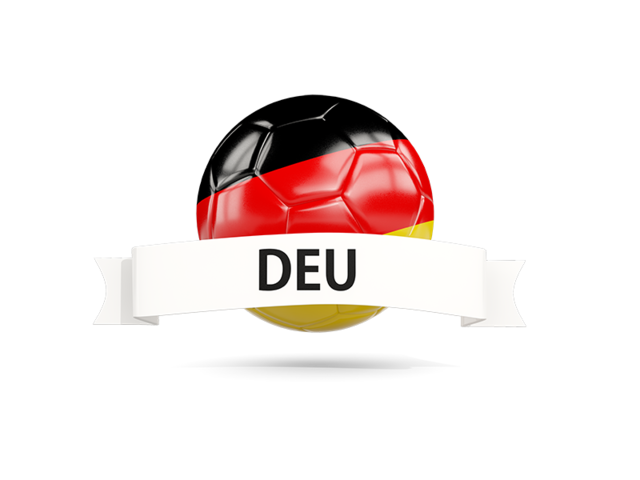 Футбольный мяч с флагом и банером. Скачать флаг. Германия