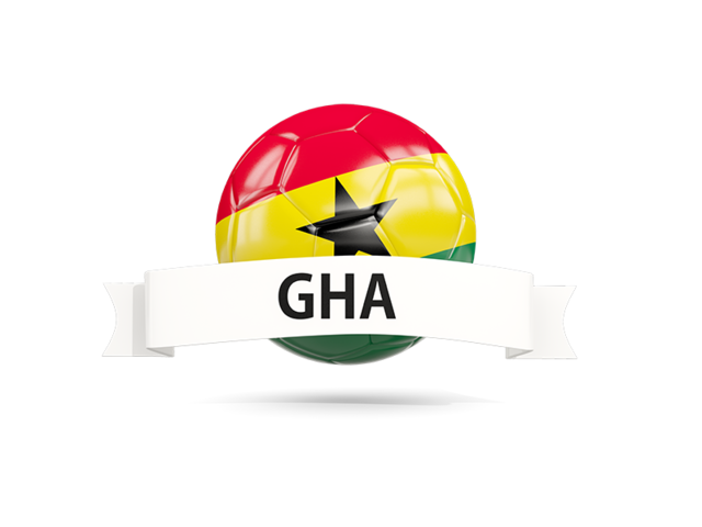 Football with flag and banner. Download flag icon of Ghana at PNG format