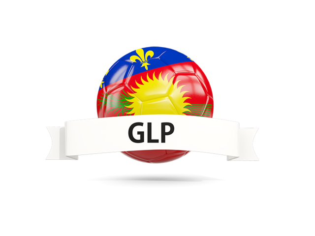 Football with flag and banner. Download flag icon of Guadeloupe at PNG format