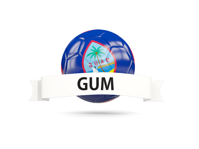 Football with flag and banner. Download flag icon of Guam at PNG format