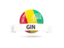 Guinea. Football with flag and banner. Download icon.