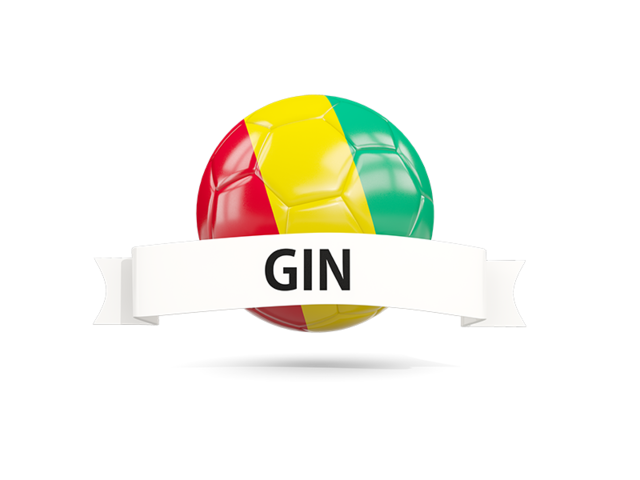 Football with flag and banner. Download flag icon of Guinea at PNG format