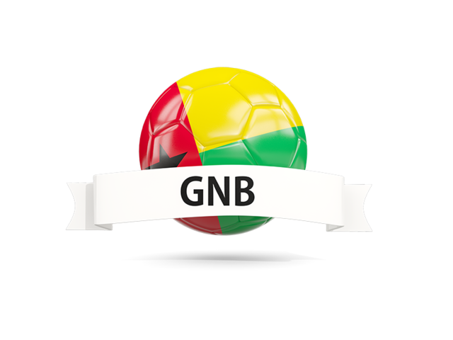 Football with flag and banner. Download flag icon of Guinea-Bissau at PNG format
