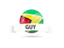 Guyana. Football with flag and banner. Download icon.