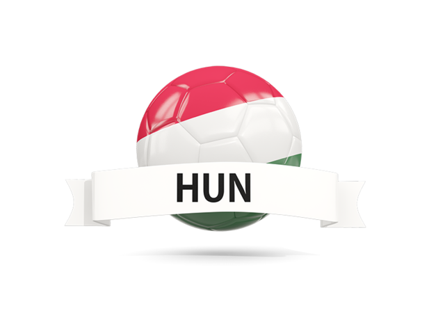 Football with flag and banner. Download flag icon of Hungary at PNG format