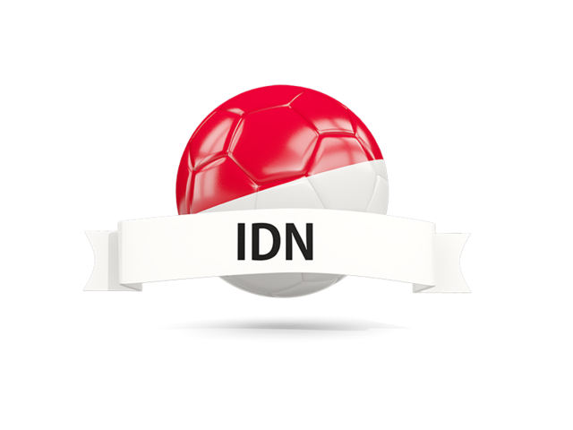 Football with flag and banner. Download flag icon of Indonesia at PNG format