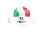 Italy. Football with flag and banner. Download icon.