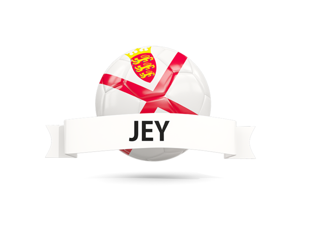 Football with flag and banner. Download flag icon of Jersey at PNG format