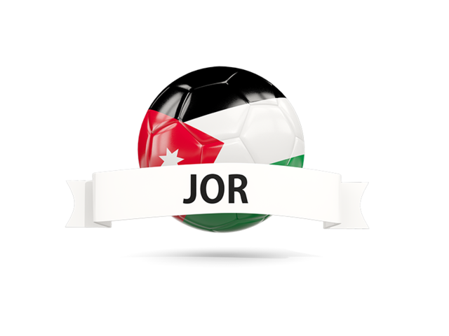 Football with flag and banner. Download flag icon of Jordan at PNG format