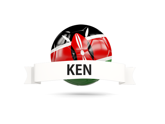 Football with flag and banner. Download flag icon of Kenya at PNG format