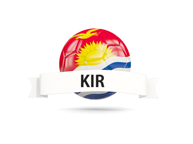 Football with flag and banner. Download flag icon of Kiribati at PNG format