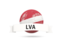 Latvia. Football with flag and banner. Download icon.