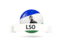 Lesotho. Football with flag and banner. Download icon.