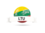 Lithuania. Football with flag and banner. Download icon.