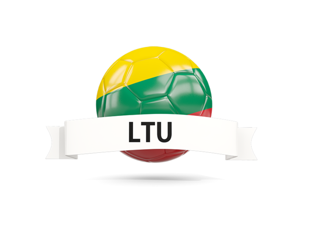 Football with flag and banner. Download flag icon of Lithuania at PNG format