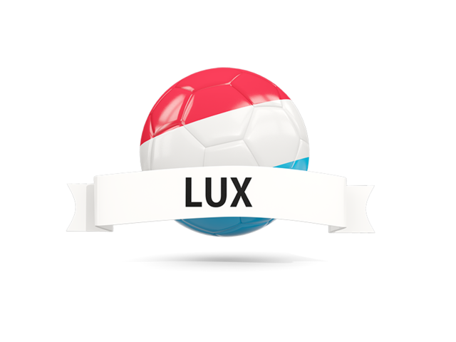 Football with flag and banner. Download flag icon of Luxembourg at PNG format