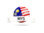 Malaysia. Football with flag and banner. Download icon.