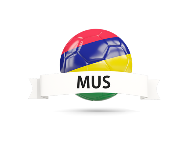 Football with flag and banner. Download flag icon of Mauritius at PNG format