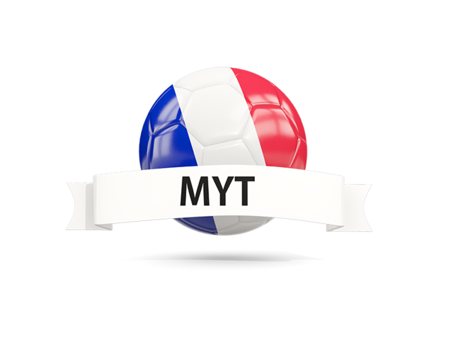 Football with flag and banner. Download flag icon of Mayotte at PNG format