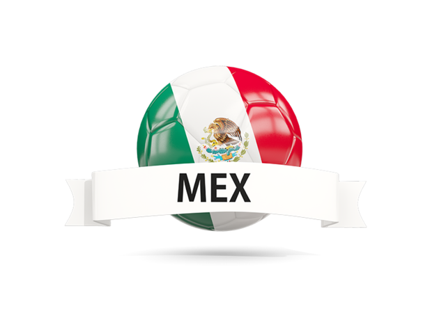 Football with flag and banner. Download flag icon of Mexico at PNG format