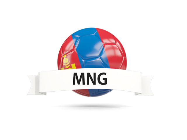 Football with flag and banner. Download flag icon of Mongolia at PNG format