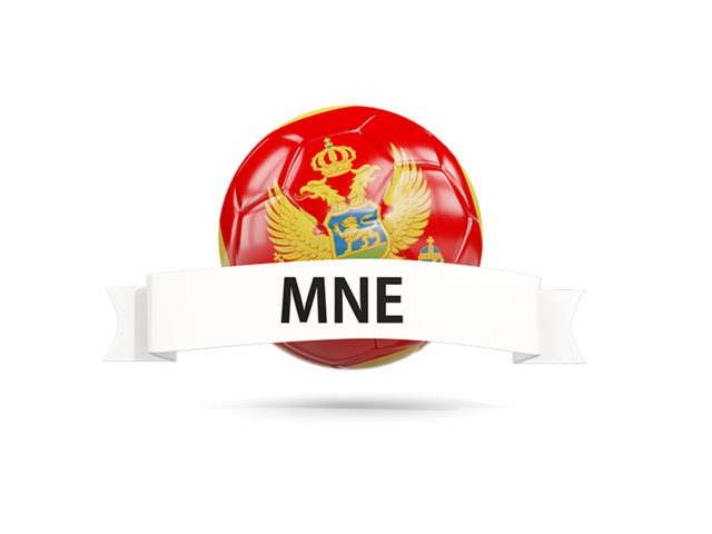 Football with flag and banner. Download flag icon of Montenegro at PNG format