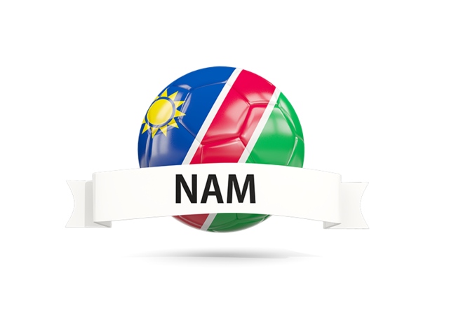 Футбольный мяч с флагом и банером. Скачать флаг. Намибия