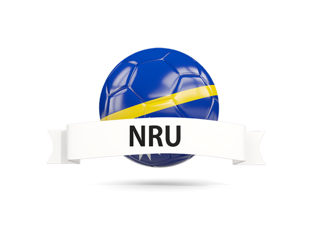 Футбольный мяч с флагом и банером. Скачать флаг. Науру