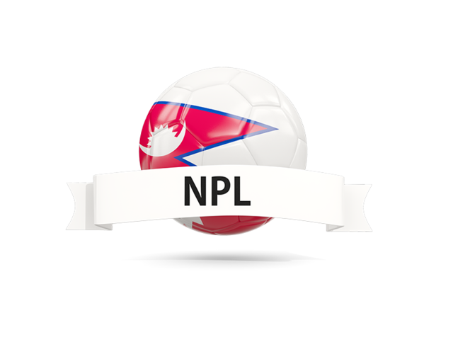 Football with flag and banner. Download flag icon of Nepal at PNG format