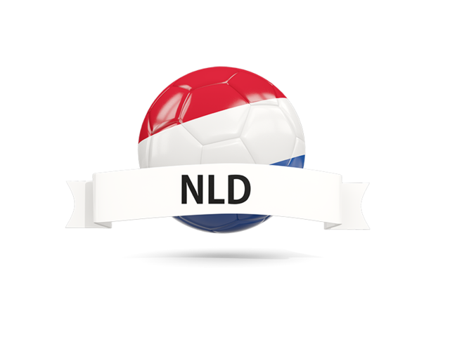 Football with flag and banner. Download flag icon of Netherlands at PNG format