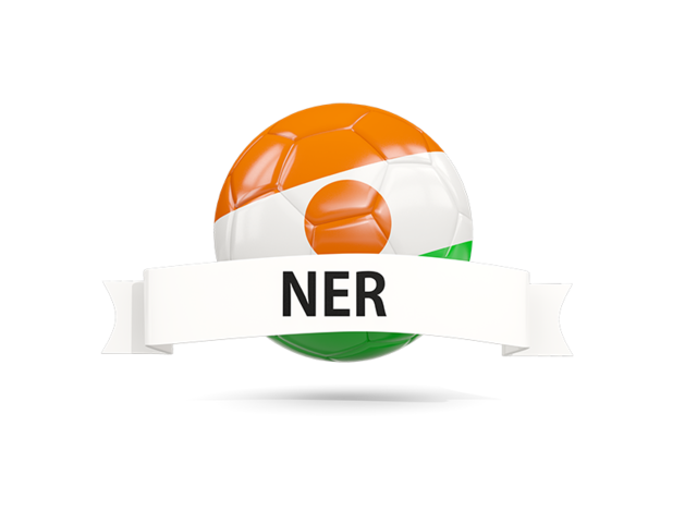Football with flag and banner. Download flag icon of Niger at PNG format