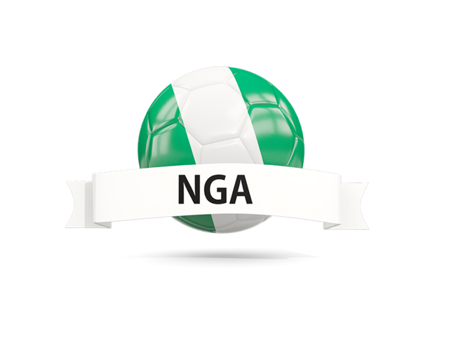 Football with flag and banner. Download flag icon of Nigeria at PNG format