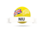 Niue. Football with flag and banner. Download icon.
