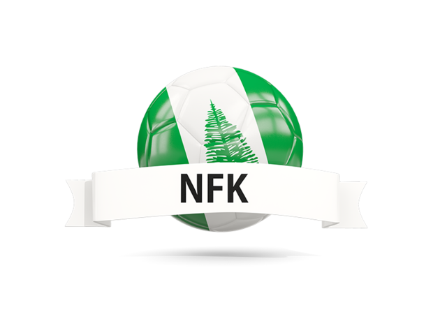 Football with flag and banner. Download flag icon of Norfolk Island at PNG format